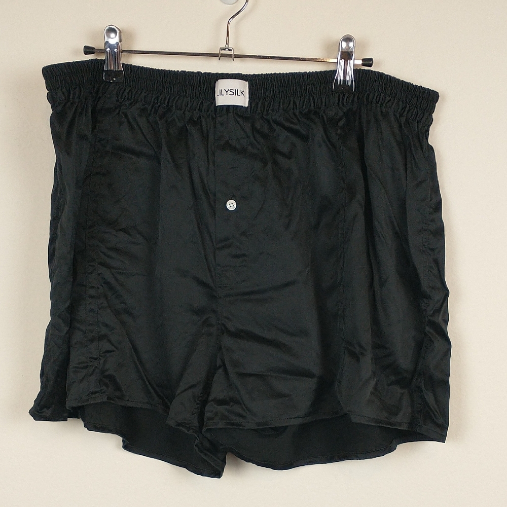 Lilysilk Boxers Mens 2XL Black Silk Blend